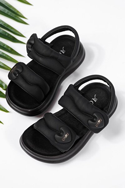 Zaira Sandale fete negre din piele ecologica Rox2 #22218 - 31