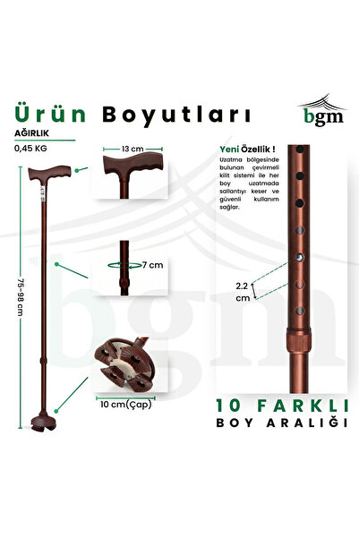 bgm Bronz Akıllı Baston- Asa