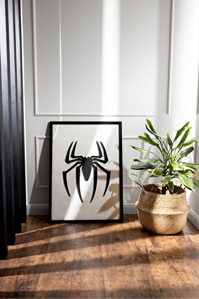 Tasarım Spider-Man Örümcek Adam Özel Tasarım Dekoratif Çerçeveli Kabartmalı Ç...