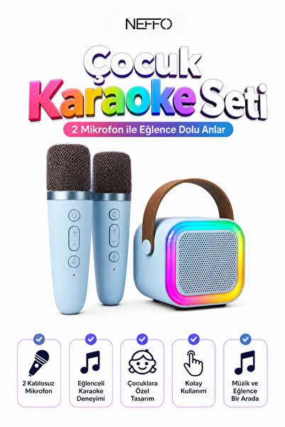 NEFFO Bluetooth Karaoke Mikrofon ve Taşınabilir Hoparlör | Çok İşlevli Müzik ...