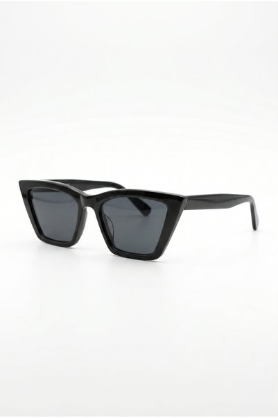 Houseofeyeris Sablea Black Frame Wing Cat-Eye / Rectangle Sunglasses – Black Lens Stylish Women Model – Uv400