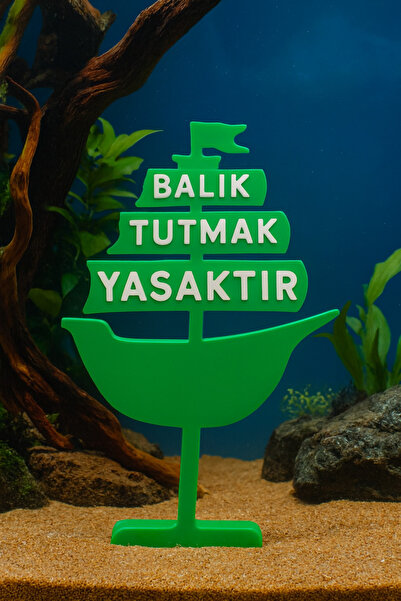 Akvaryum Balık Tutmak Yasaktır • Gemi Şekilinde MiniAkvaryum Aksesuarı MDizmir