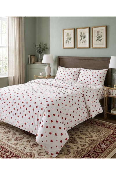 ŞENER HOME Set cuvertură de pilota din bumbac (BATTAL) dublu (ELASTIC) cu mod...