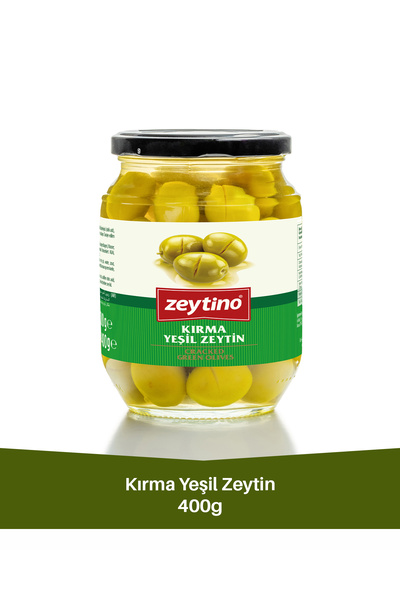 Zeytino Kırma Yeşil Zeytin 400 gr (141/160) 4XL Cam Kavanoz