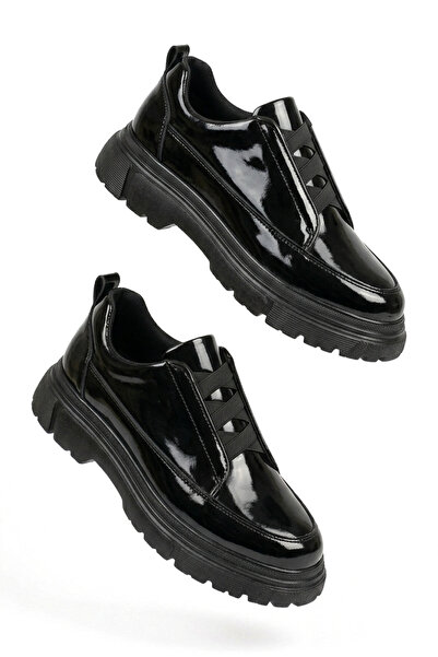 Zerenyus ZRK-703 Premium Μαύρα λουστρίνια ελαστικά ανδρικά casual παπούτσια