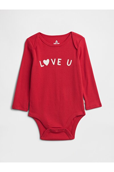 GAP Bebek Kırmızı Grafik Desenli Bodysuit