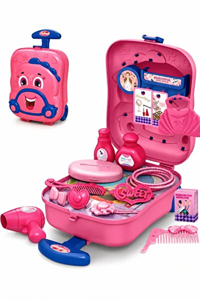 DAT Kids Beauty Pretend Play Suitcase Set for Girls, 2-in-1 Portable Makeup R...