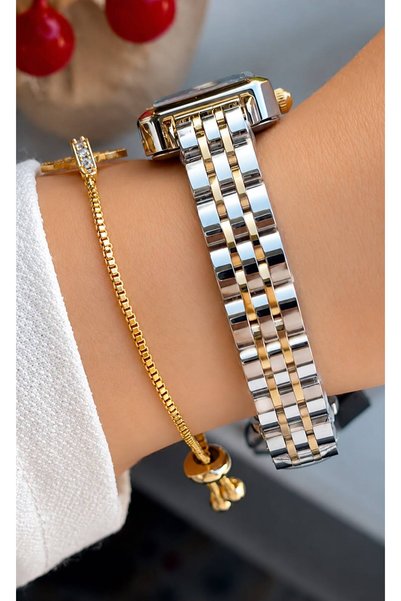 Tom Jones London Original 2 Year Warranty Women's Wristwatch Gold Silver Color Steel Band+Bracelet Gift