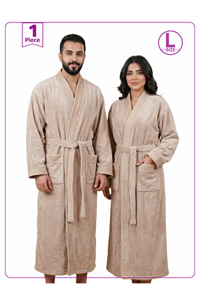 Donetella روب استحمام يونيسكس مقاس L بياقة كيمونو، مصنوع من الألياف الدقيقة 3...