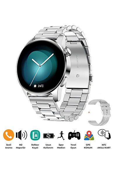 Smart Watch Sports Round Case Black Matte Smart Watch Apple And Android Compatible