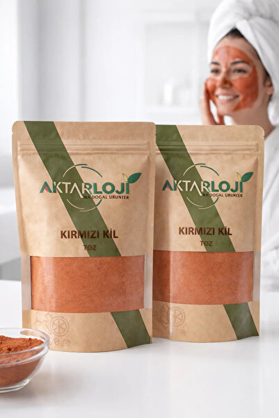 aktarloji قطعتان من الطين الأحمر المسحوق 700 جرام / كيليرميني - قناع طبيعي لل...