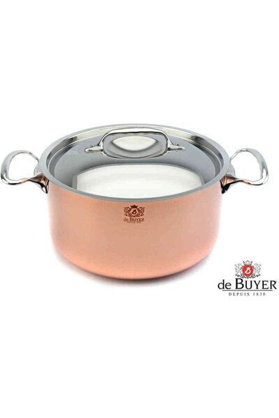 De Buyer Caserolă Prima Matera cu inducție, cupru/oțel, 24 cm