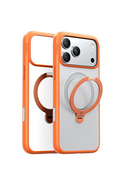 TORRAS Husa pentru iPhone 17 Pro - Ostand Spin MagSafe Series - Orange