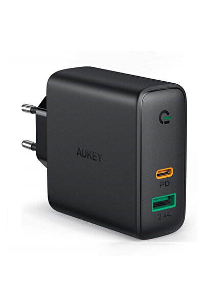 AUKEY PA-D1 2xUSB Power Delivery (1xUSB A+1xUSB C) 5.4A 30W Detectare dinamic...