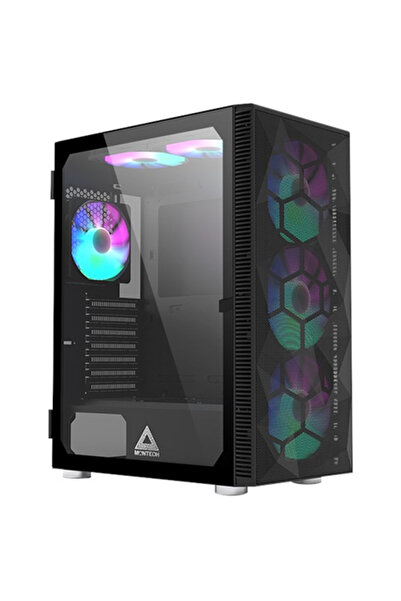 MONTECH Carcasa X3 Mesh, Fara sursa, tempered glass, Negru