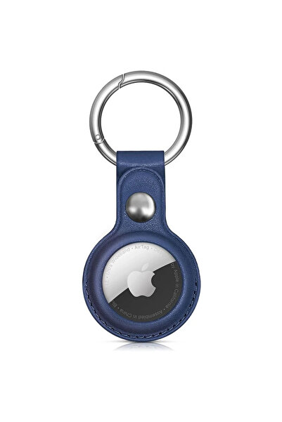 Hurtel Husă din piele PU pentru Apple AirTag - Albastru