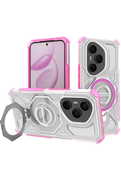 Techsuit Husa pentru Honor 400 Pro - Carbon Shield PRO - Pink Transparent