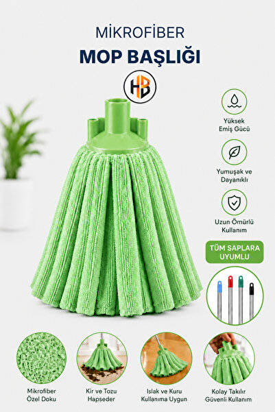 HOBİLON Mikrofiber Mop Başlığı - Mikrofiber Havlu - Çizmez & Koku Yapmaz & Sü...