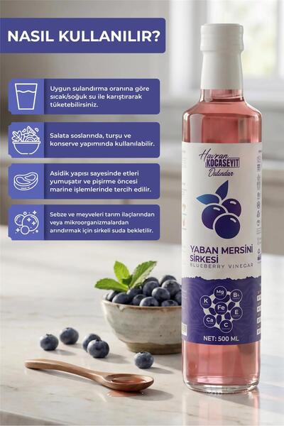 HAVRAN KOCASEYİT Doğal Antioksidan Yaban Mersini Sirkesi 500 ml