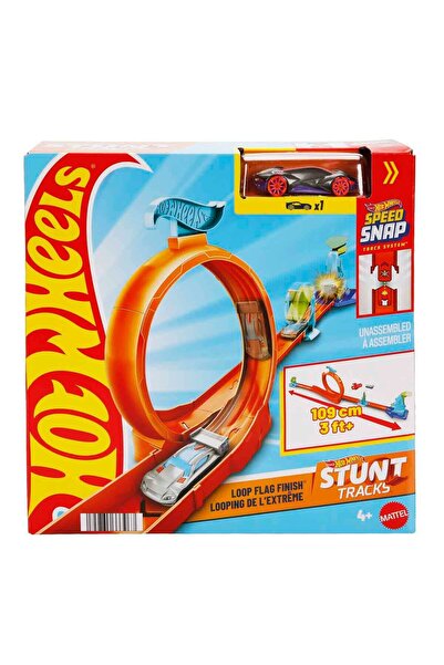 HOT WHEELS Stunt Trucks Akrobatik Yarış Pisti Oyun Seti JHK76 - Loop Flag Fin...