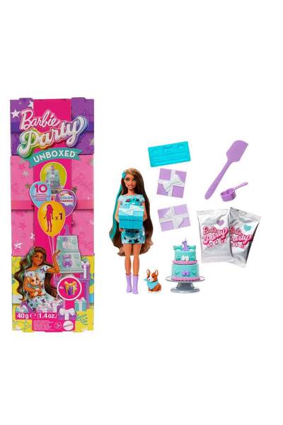 Barbie Parti Paketi Minik Dostumun Doğum Günü Serisi JFG68 - Pembe Kutu Jfg72