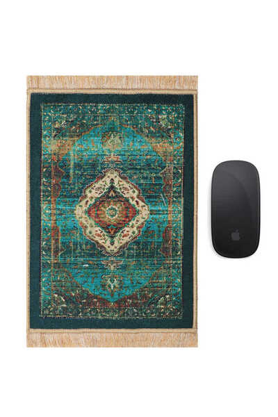 Bursa İpek Green Decorative Small Carpet Mousepad