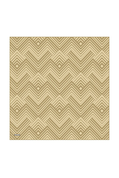 Bursa İpek Olive Synthesis Pattern Twill Silk Scarf