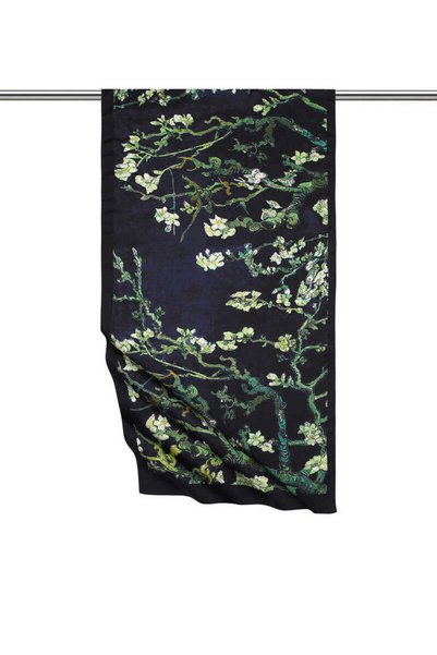 Bursa İpek Black Almond Blossom Silky Scarf