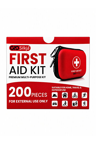 Silkja Siljka First Aid Kit 200-Piece – Emergency Medical Supplies for Home, ...