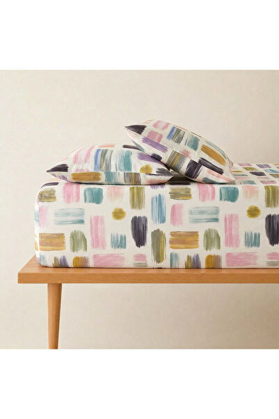 pınarhome collectıon 100% Cotton Fabric Fitted Sheet+Pillowcase Corner Depth ...