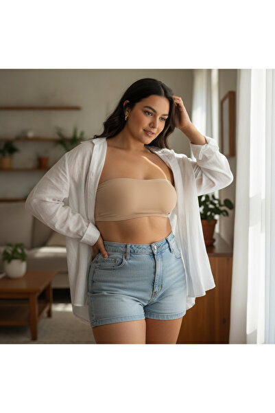 BONBON Women's Plus Size C D E Cup Unpadded Elastic Back Underwireless Evenin...