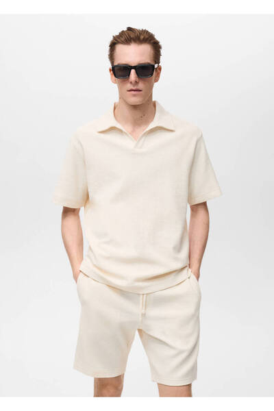 MANGO Man Tricou polo texturat cu croială regulară