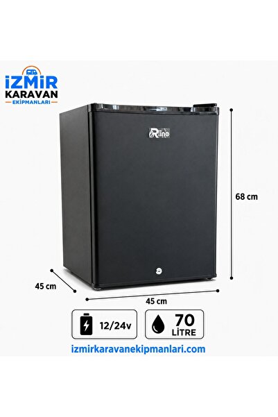 R LINE 70 Lt Karavan Tekne Buzdolabı Kompresörlü 12/24v ( siyah