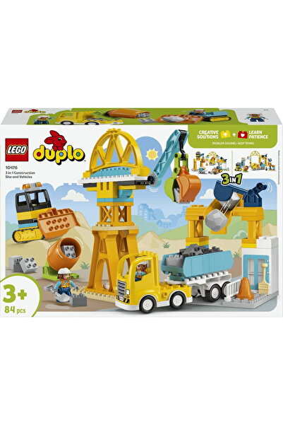 LEGO DUPLO 10476-3 în 1 Șantier de construcții și vehicule, 84 piese