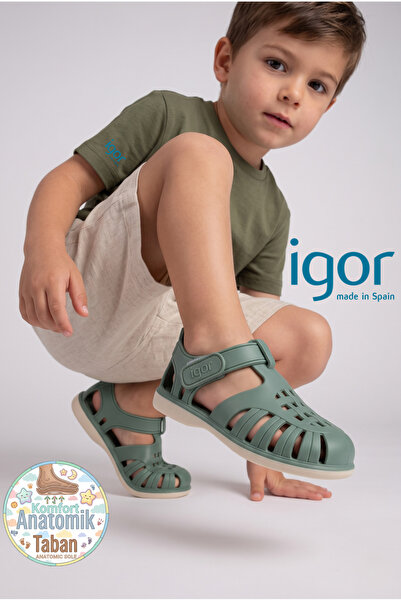 IGOR Tobby Solid Bicolor Unisex Children's Sandals 22Y Bb355 Khaki