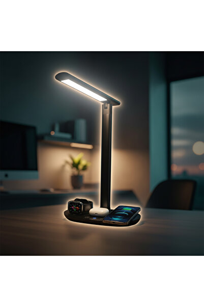 Unbraded LED Desk Lamp with Wireless Charger, 10W Fast Charging Table Lamp, T...