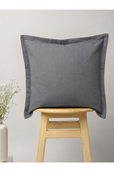 tab-linnn Tera Cotton Linen Square Throw Pillow Cover-Rustic, Hand-Stitched, ...