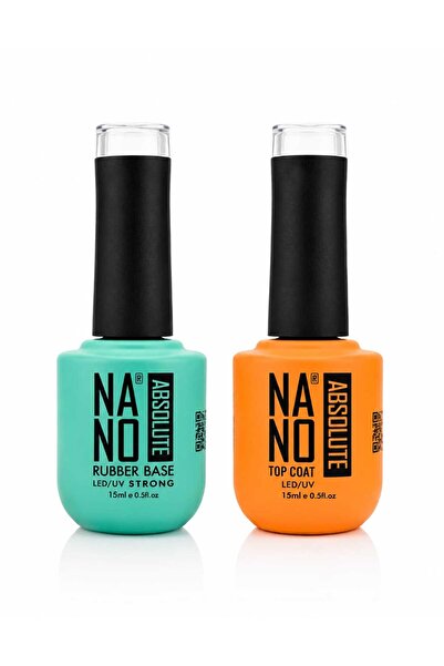PİRAYE AKSESUAR Kalıcı Oje • Nano Top Coat 15 ml • Rubber Base 2'li Set