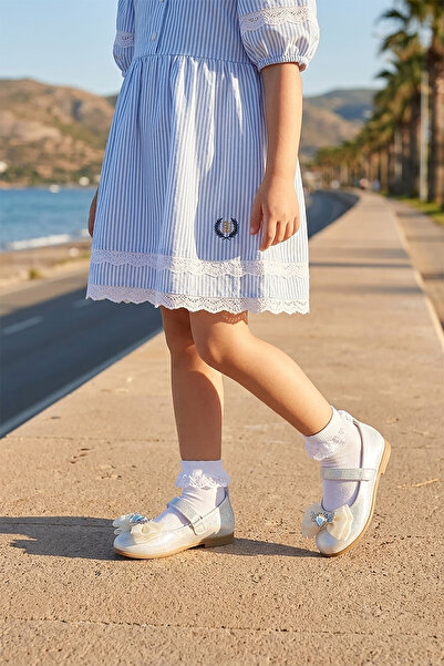 Kiko Kids Amira Simli Cırtlı Kız Bebek / Çocuk Babet Ayakkabı