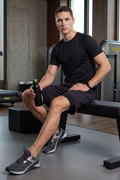 TOMMY LIFE Anthracite Slim Soft Standard Fit Men's Tights Shorts - 81287