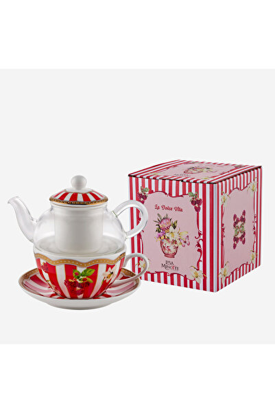 Lisa Minotti Set de cești de ceai din porțelan roșu Puglia 250 ml