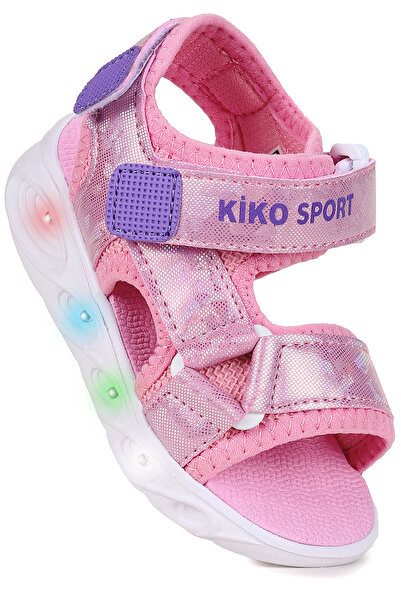 Kiko Kids Kivu Hologram Işıklı Kız Çocuk Cırtlı Sandalet Ayakkabı