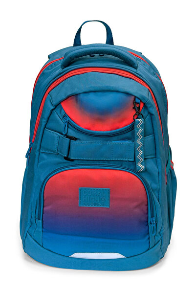 Coral High Nefti Coral Color Gradient Four-Compartment School Backpack 24434