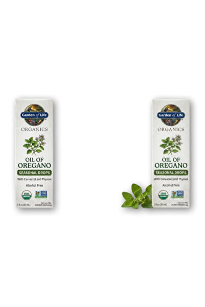 GARDEN OF LIFE عبوتين قطرات زيت الأوريجانو الموسمية 1 أونصة سائلة 1+1