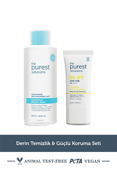 The Purest Solutions Derin Temizlik & Nemlendirici Koruma Seti: Micellar Maky...