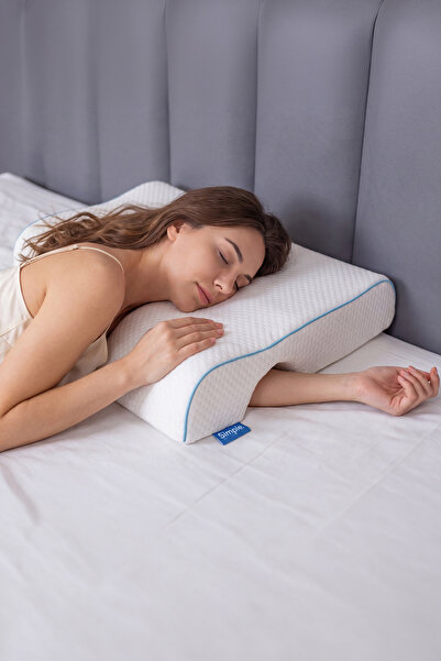 Simple. The Pillow Çift Kişilik Özel Kol Destekli Visco Ortopedik Uyku Yastığı 65*49*31*12 Cm