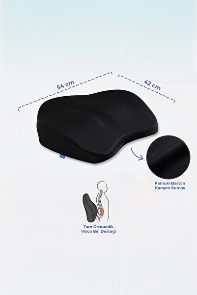 Simple. The Pillow Visco Ortopedik Lüks Bel Yastığı | Yeni Nesil Büyük Boy Bel Destek Yastığı | 54 × 42 × 9 cm