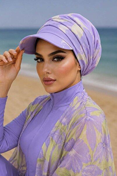 Aişe tesettür ليلا وايت بولز - يمكن استخدامه فوق قبعة البحرية/ملابس السباحة