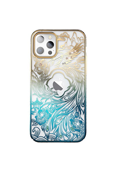 Kingxbar Husă de lux pentru iPhone 14 Plus cu cristale Phoenix - Auriu și Alb...