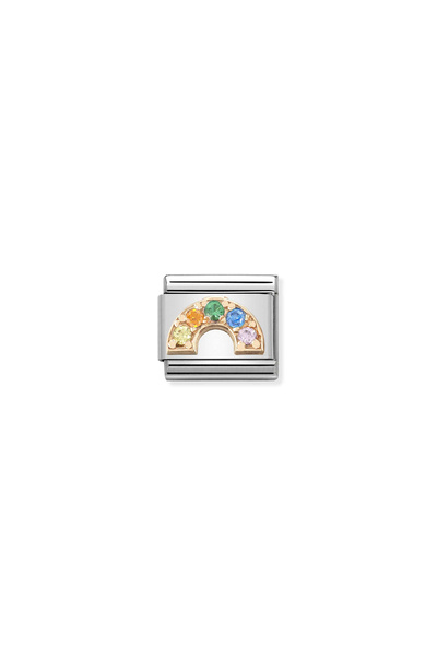 NOMİNATİON Composable Classic Symbols In Stainless Steel With 9k Rose Gold An...